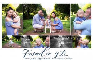 Collage zum Familienshooting in Farbe mit mehreren Fotos