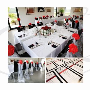 Hochzeitsdekoration in rot