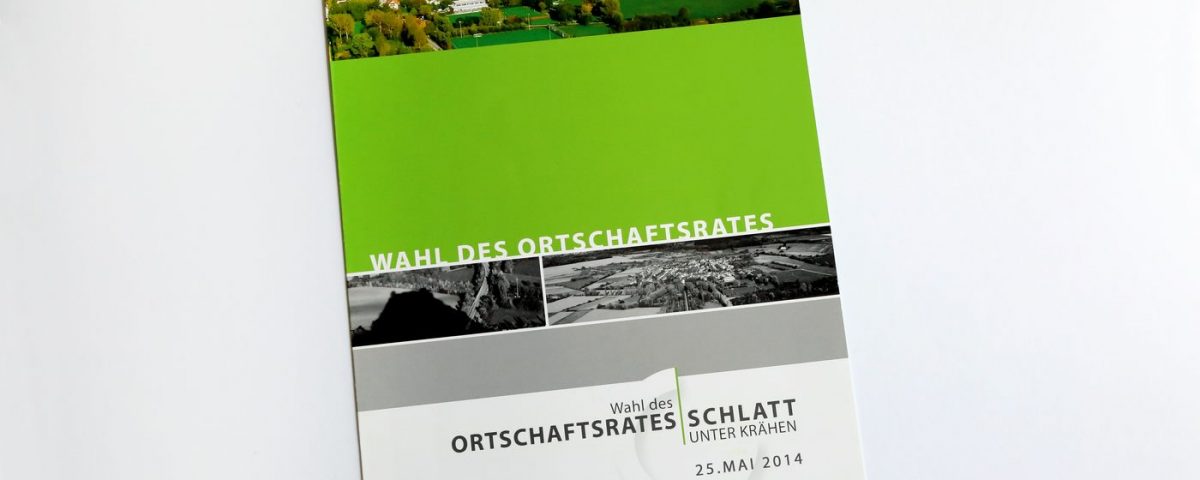 Broschüre Ortschaftsratwahl Schlatt u. Kr vorne komplett