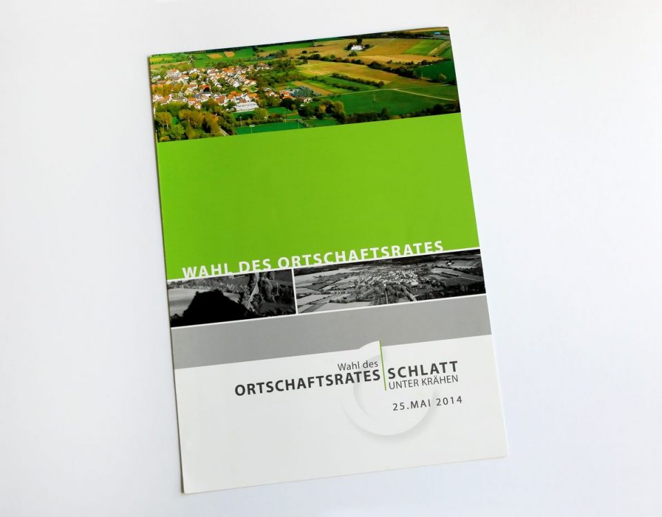 Broschüre Ortschaftsratwahl Schlatt u. Kr vorne komplett