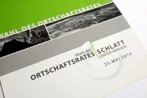 Broschüre Ortschaftsratwahl Schlatt u. Kr Nahaufnahme