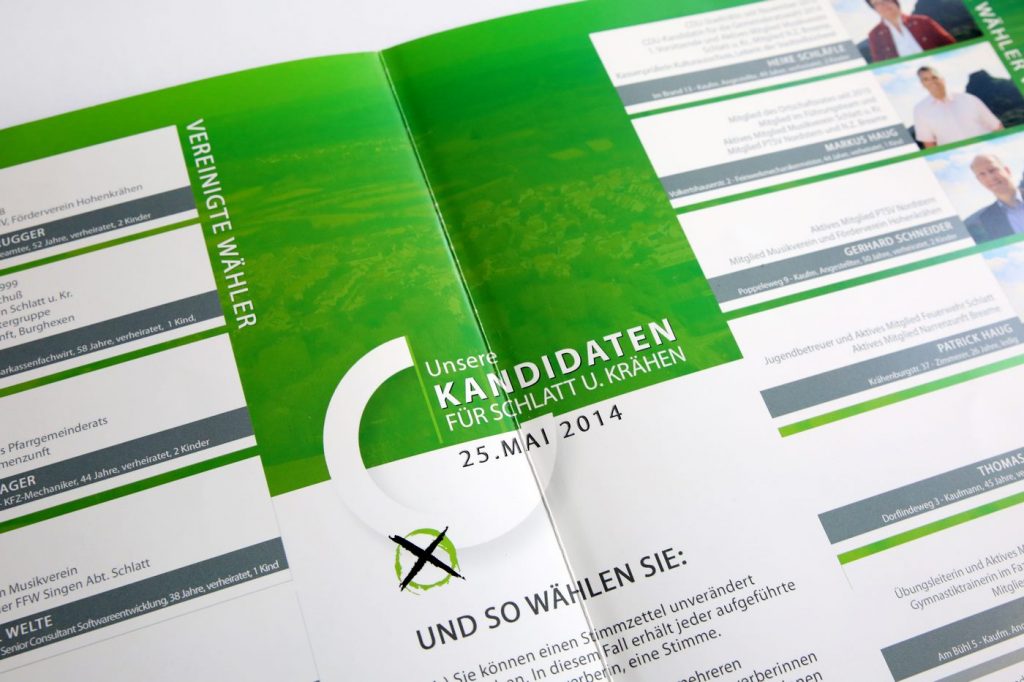 Broschüre Ortschaftsratwahl Schlatt u. Kr Kandidaten