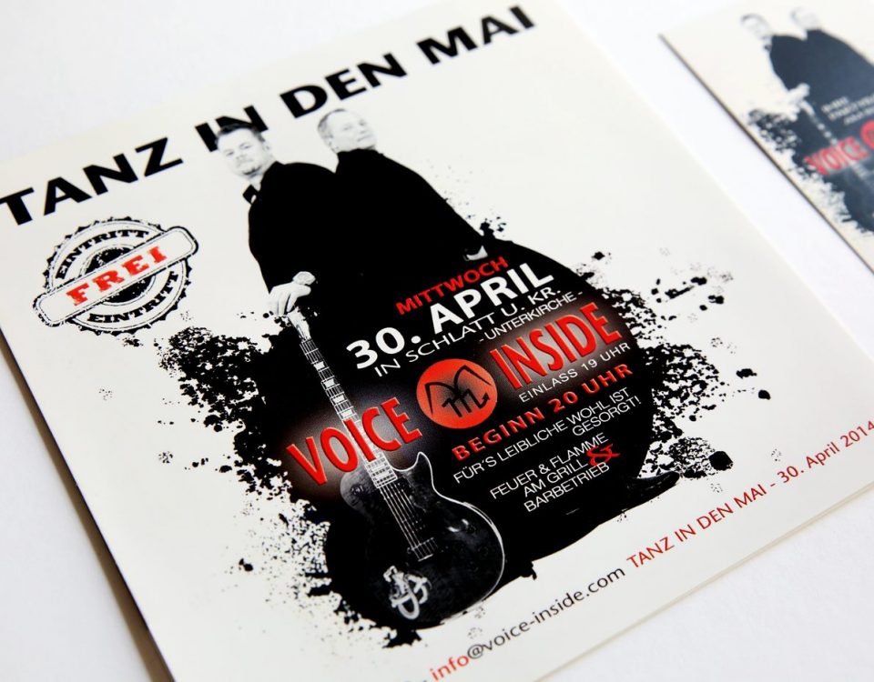 Flyer der Band Voice Inside zum Tanz in den Mai