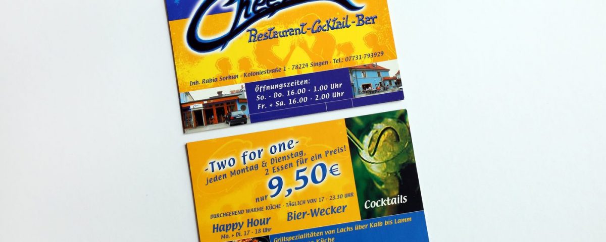 Flyer Cheers Bar Singen