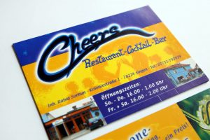 Flyer Cheers Bar Singen Nahaufnahme