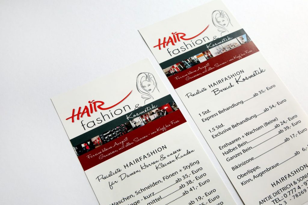Preisliste Nahaufnahme Hairfashion Volkertshausen
