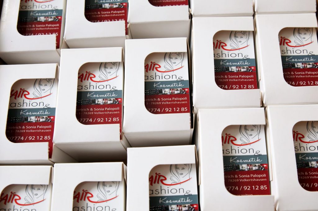 Visitenkarten verpackt Hairfashion Volkertshausen