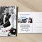 Einladungskarte zur Hochzeit als Postkarte in schwarz-weiß